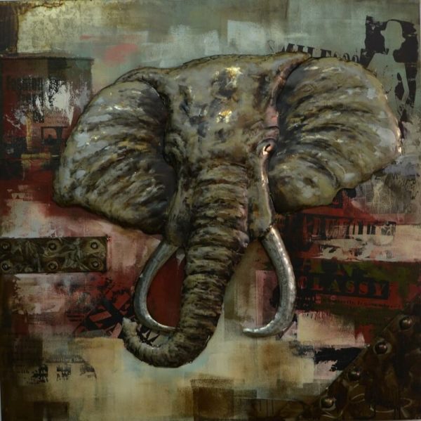 Wanddecoratie Olifant metaal